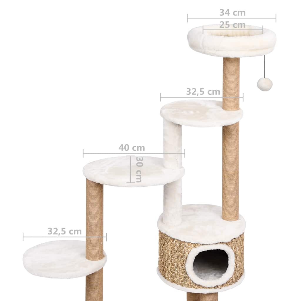 Arbre à chat coussin de luxe et grattoir 148 cm Herbiers marins - Imagem 9