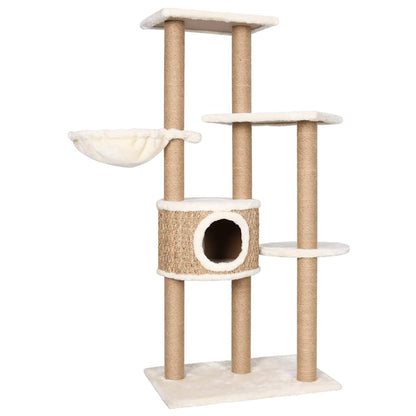 Arbre à chat compact en herbiers marins — 126 cm, coloris beige naturel - Imagem 2