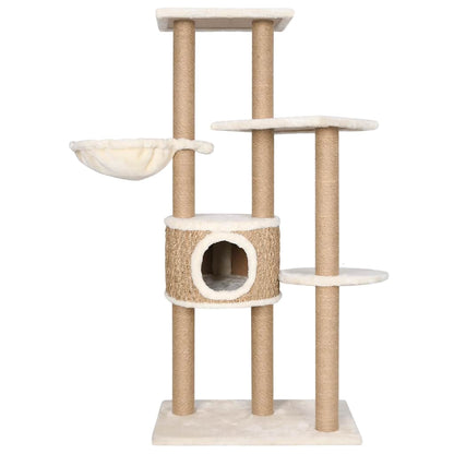 Arbre à chat compact en herbiers marins — 126 cm, coloris beige naturel - Imagem 3