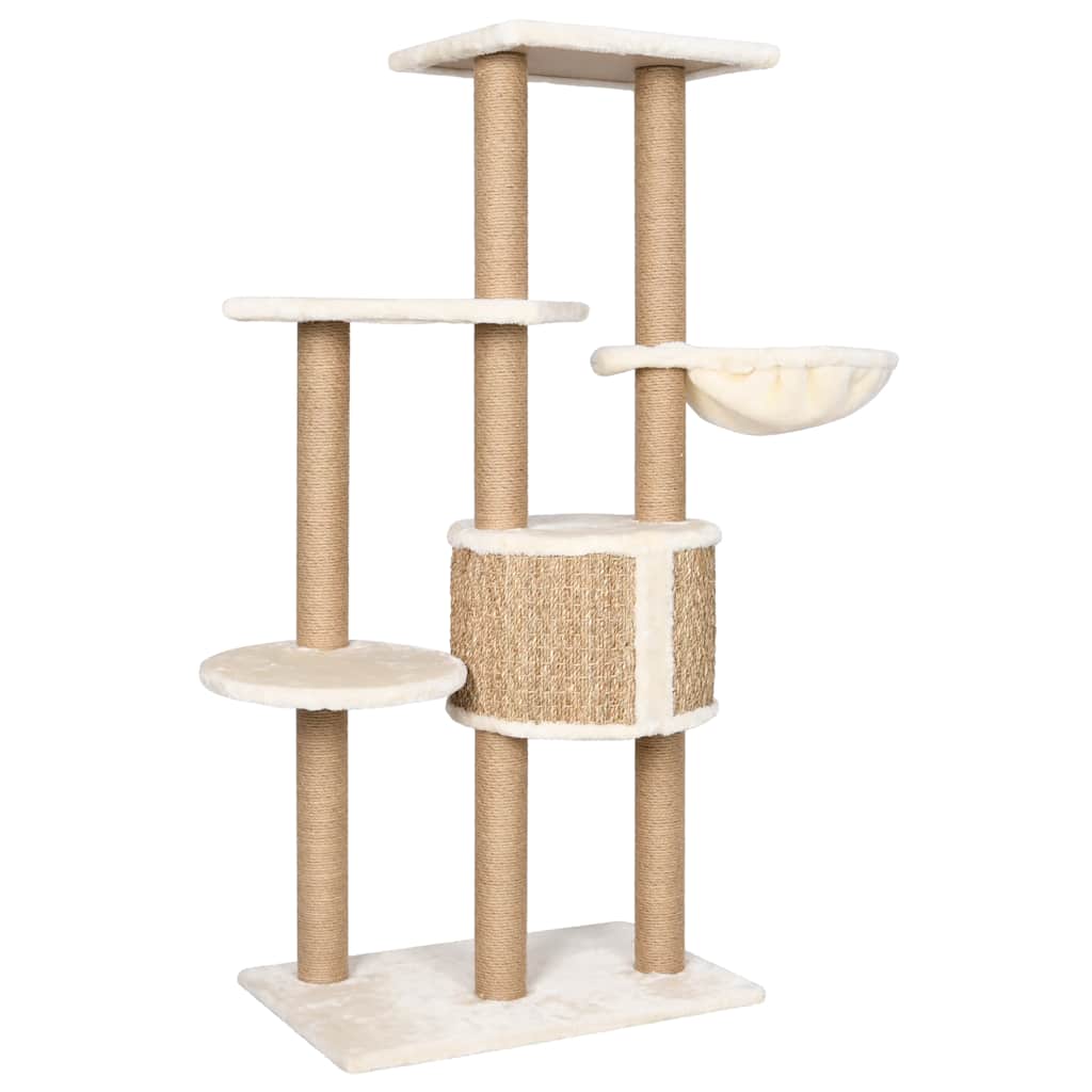 Arbre à chat compact en herbiers marins — 126 cm, coloris beige naturel - Imagem 5