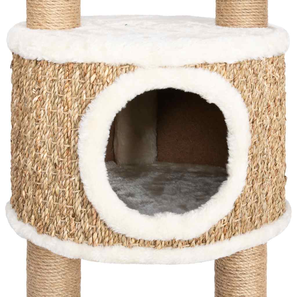 Arbre à chat compact en herbiers marins — 126 cm, coloris beige naturel - Imagem 6