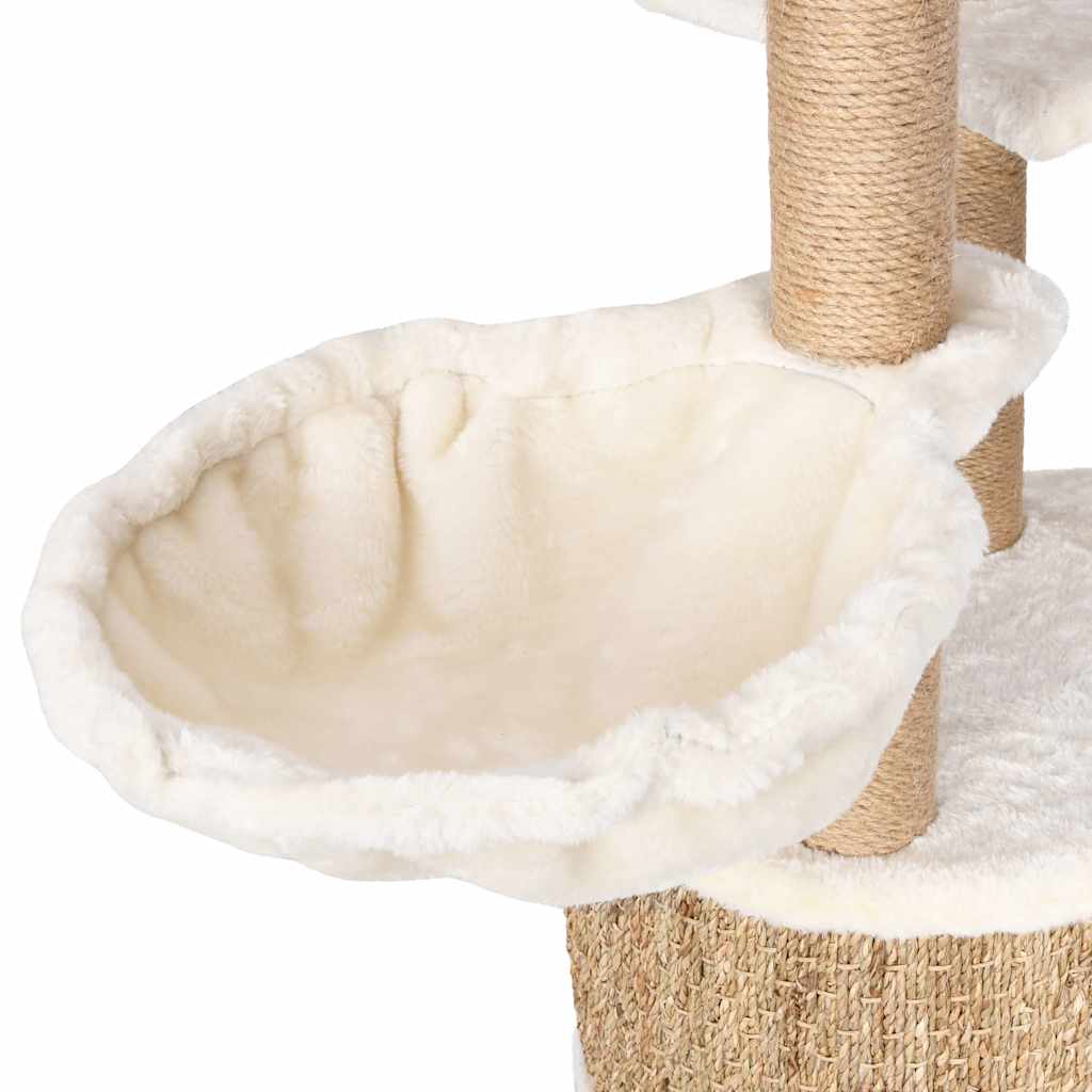 Arbre à chat compact en herbiers marins — 126 cm, coloris beige naturel - Imagem 7