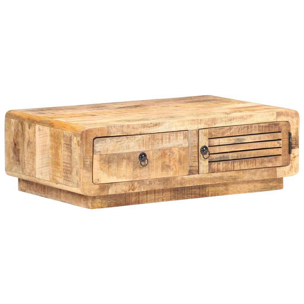 Table basse 90x60x29 cm Bois de manguier brut - Imagem 12