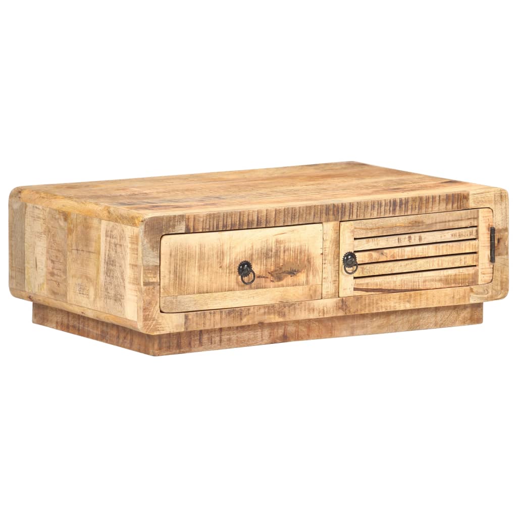 Table basse 90x60x29 cm Bois de manguier brut - Imagem 10