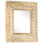 Miroir sculpté à la main 50x50x2,6 cm Bois de manguier solide - Imagem 1