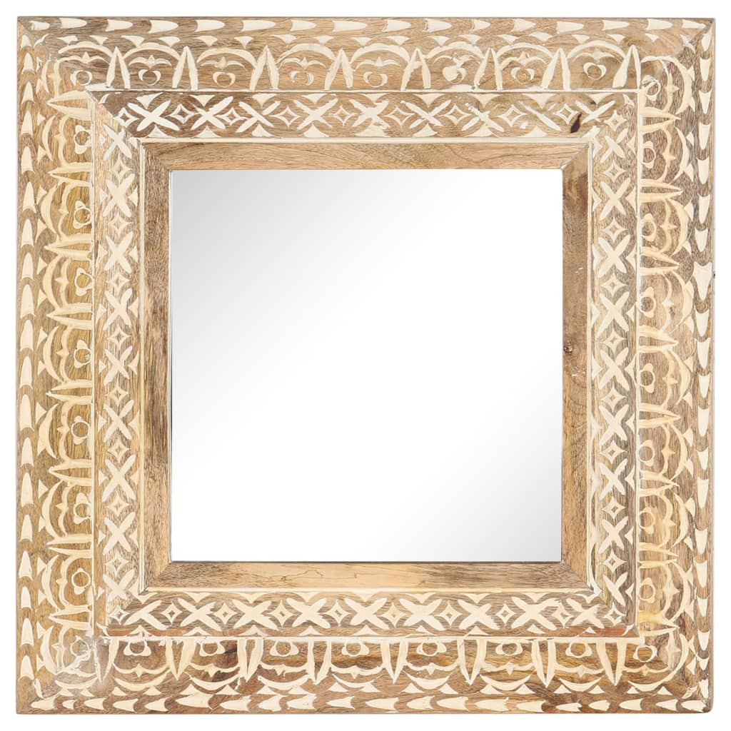 Miroir sculpté à la main 50x50x2,6 cm Bois de manguier solide - Imagem 2