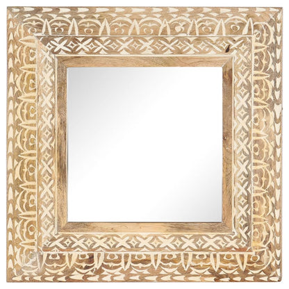 Miroir sculpté à la main 50x50x2,6 cm Bois de manguier solide - Imagem 2