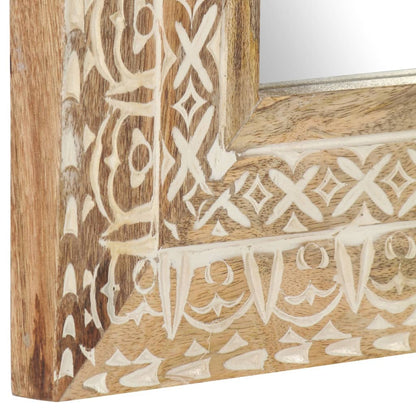 Miroir sculpté à la main 50x50x2,6 cm Bois de manguier solide - Imagem 4