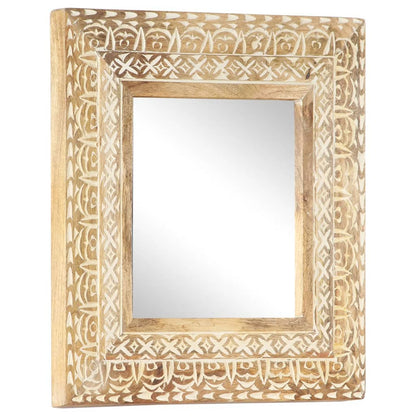 Miroir sculpté à la main 50x50x2,6 cm Bois de manguier solide - Imagem 7