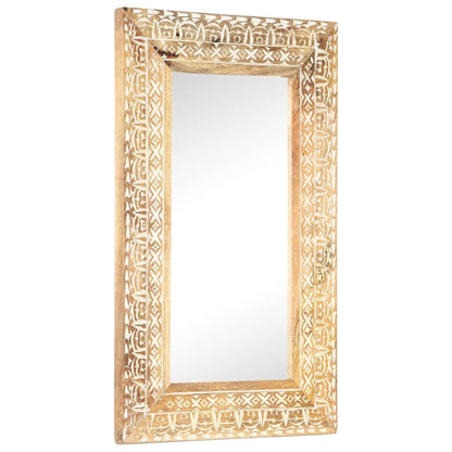 Miroir sculpté à la main 110x50x2,6 cm Bois de manguier solide - Imagem 10