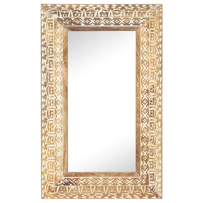 Miroir sculpté à la main 110x50x2,6 cm Bois de manguier solide - Imagem 11
