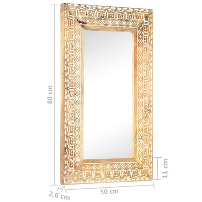 Miroir sculpté à la main 110x50x2,6 cm Bois de manguier solide - Imagem 14