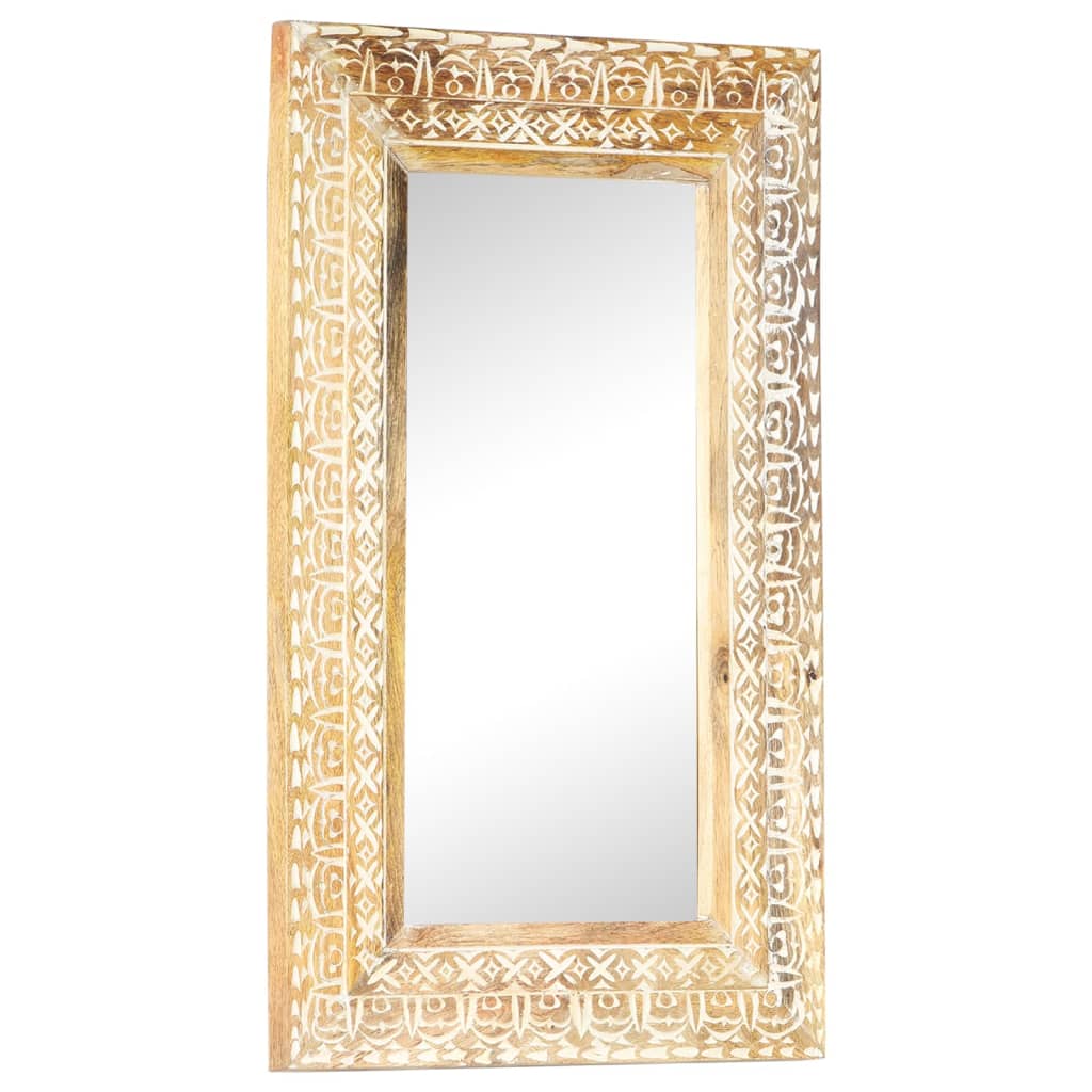 Miroir sculpté à la main 110x50x2,6 cm Bois de manguier solide - Imagem 15
