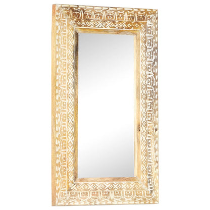 Miroir sculpté à la main 110x50x2,6 cm Bois de manguier solide - Imagem 15
