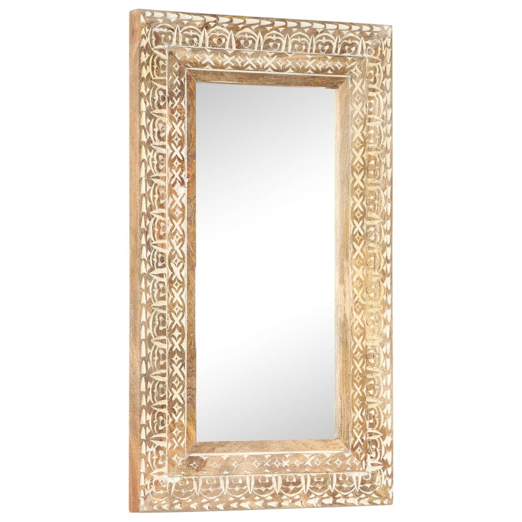 Miroir sculpté à la main 110x50x2,6 cm Bois de manguier solide - Imagem 16