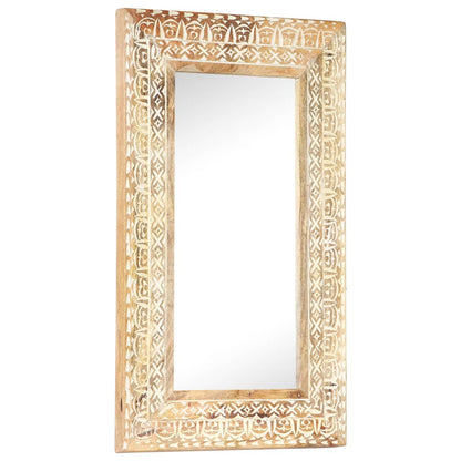 Miroir sculpté à la main 110x50x2,6 cm Bois de manguier solide - Imagem 17