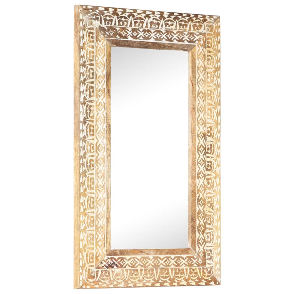 Miroir sculpté à la main 110x50x2,6 cm Bois de manguier solide - Imagem 18