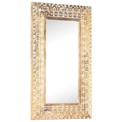 Miroir sculpté à la main 110x50x2,6 cm Bois de manguier solide - Imagem 18