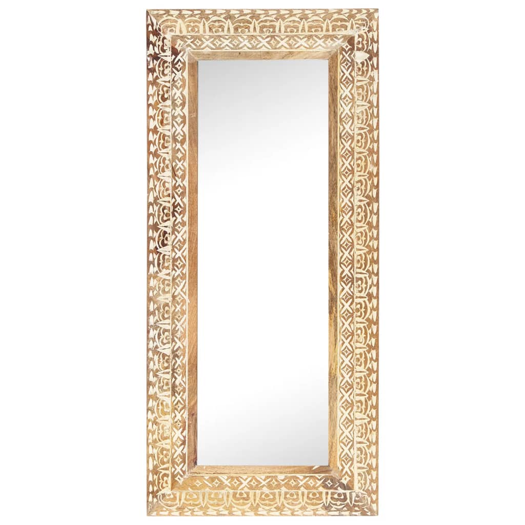 Miroir sculpté à la main 110x50x2,6 cm Bois de manguier solide - Imagem 2