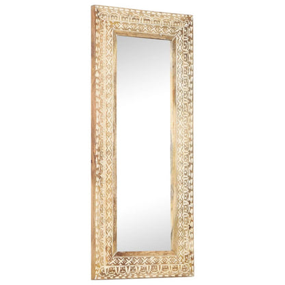 Miroir sculpté à la main 110x50x2,6 cm Bois de manguier solide - Imagem 6