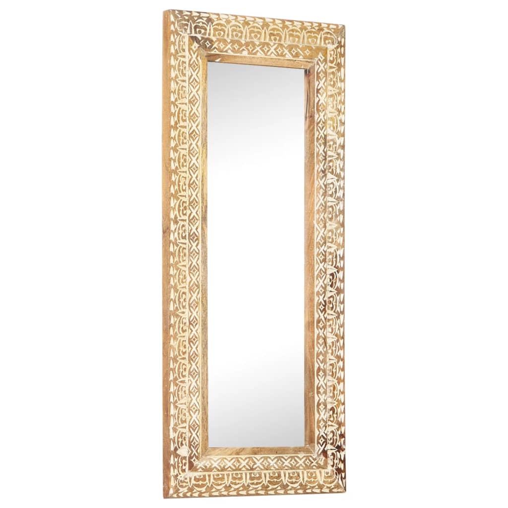 Miroir sculpté à la main 110x50x2,6 cm Bois de manguier solide - Imagem 7