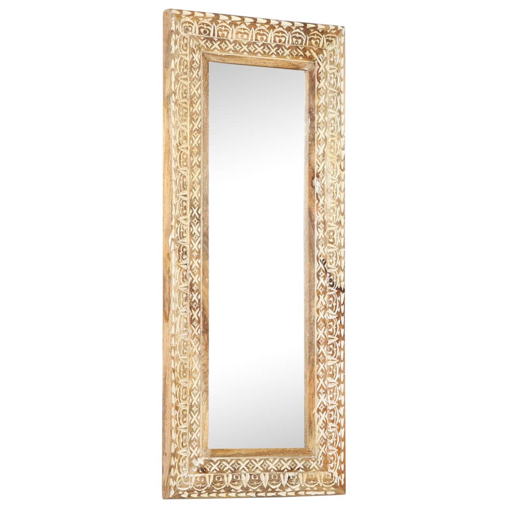 Miroir sculpté à la main 110x50x2,6 cm Bois de manguier solide - Imagem 8