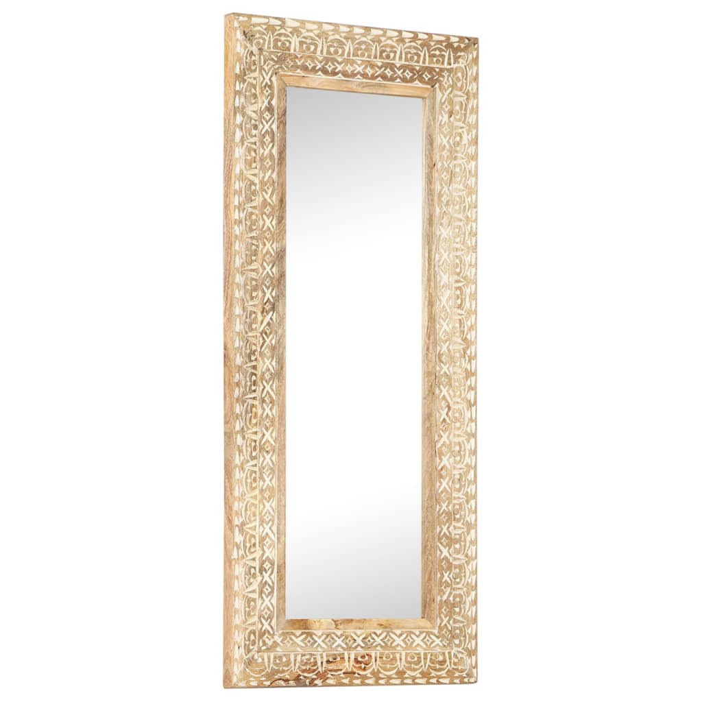 Miroir sculpté à la main 110x50x2,6 cm Bois de manguier solide - Imagem 9