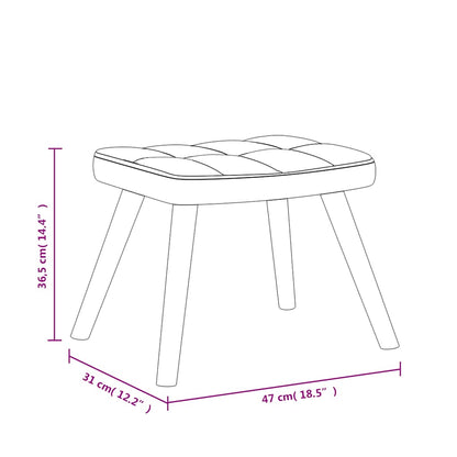 Chaise à bascule avec tabouret Marron Tissu - Imagem 12