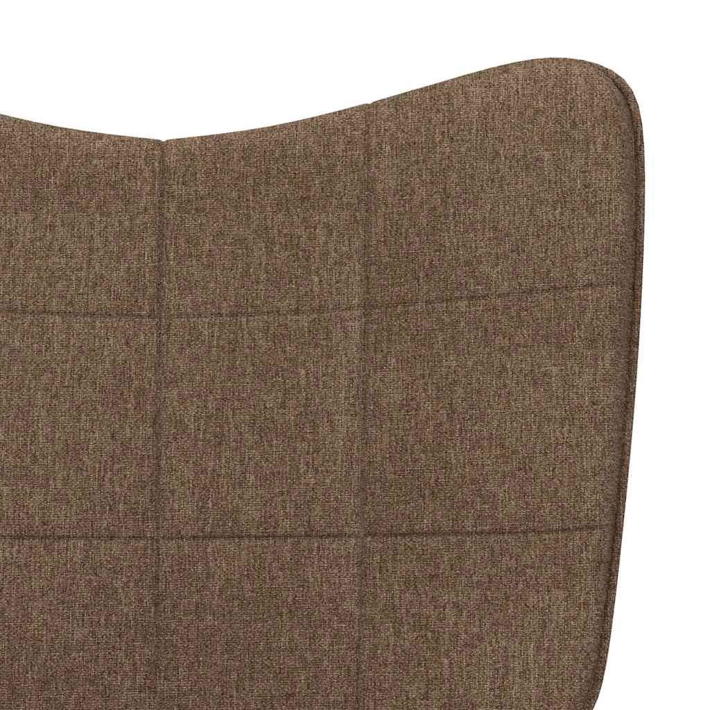 Chaise à bascule avec tabouret Marron Tissu - Imagem 7