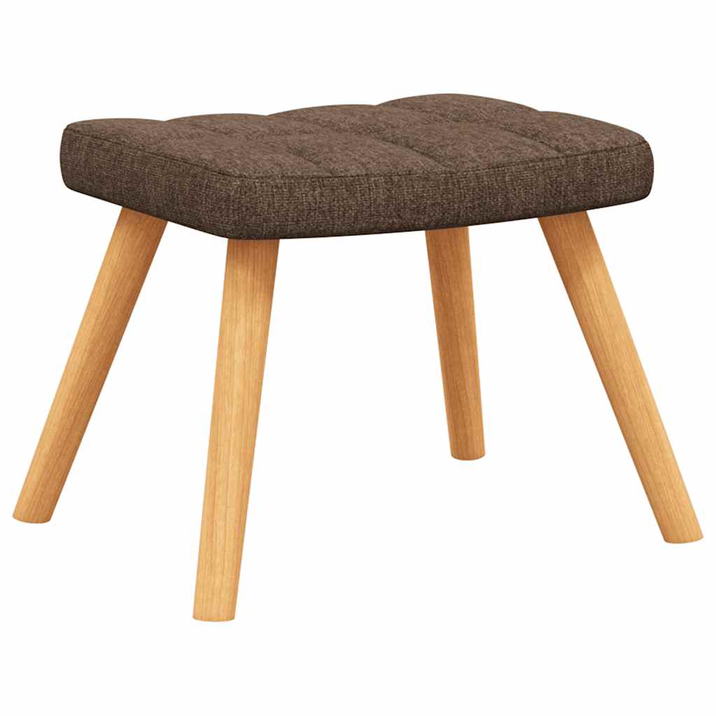 Chaise à bascule avec tabouret Marron Tissu - Imagem 8