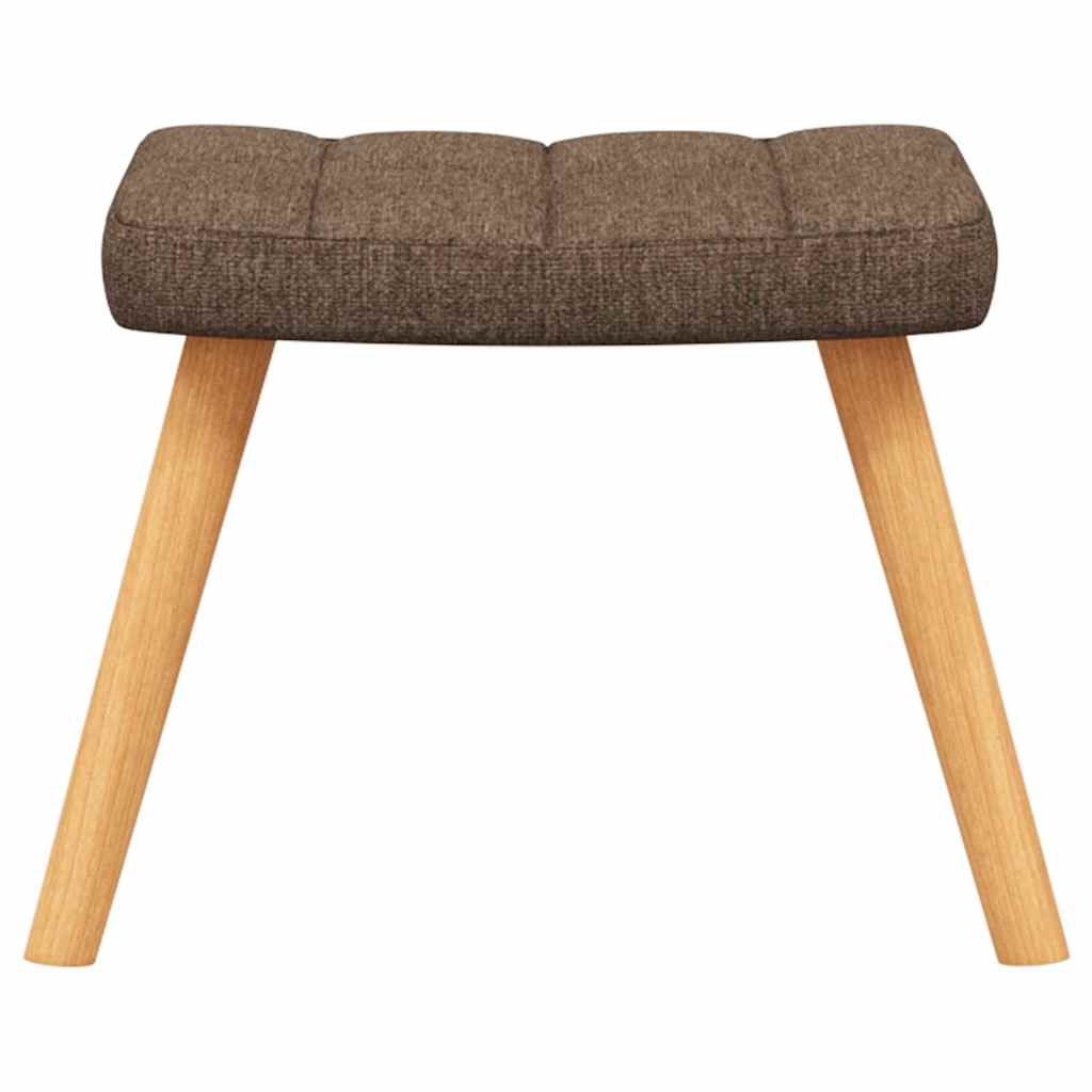 Chaise à bascule avec tabouret Marron Tissu - Imagem 9