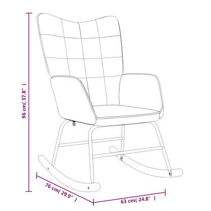 Chaise à bascule avec tabouret Marron Tissu - Imagem 11
