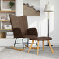 Chaise à bascule avec tabouret Marron Tissu - Imagem 1