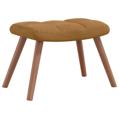 Chaise à bascule avec tabouret en velours marron - Imagem 8