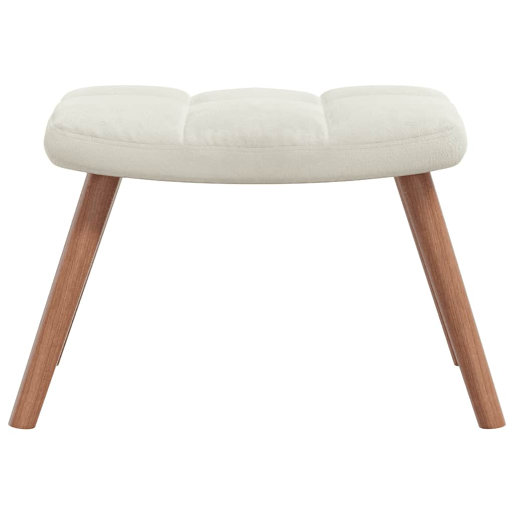 Chaise à bascule avec repose-pied Blanc  Velours - Imagem 5