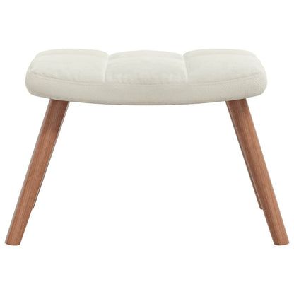 Chaise à bascule avec repose-pied Blanc  Velours - Imagem 5