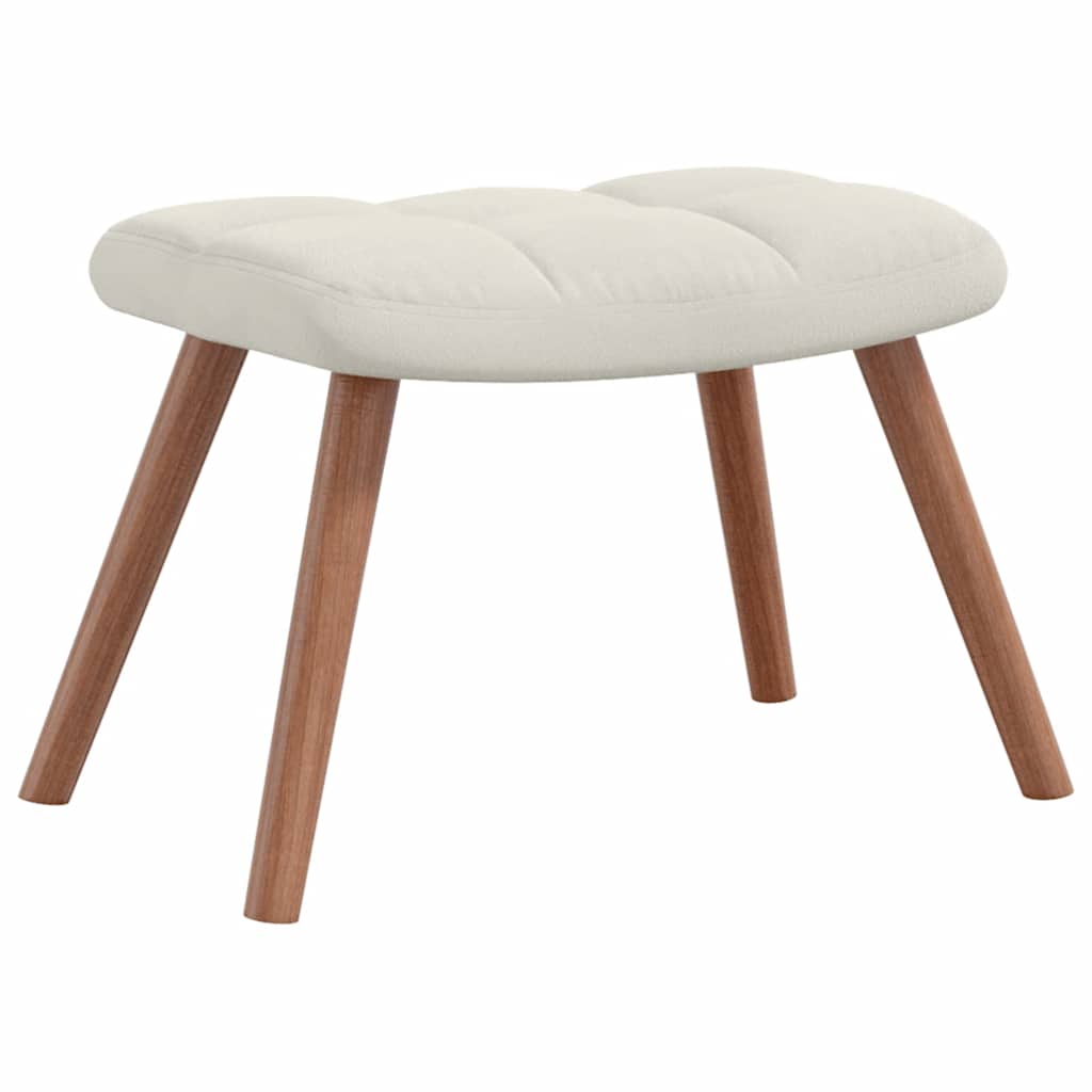 Chaise à bascule avec repose-pied Blanc  Velours - Imagem 7