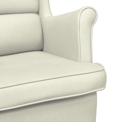 Fauteuil à bascule à oreilles en velours marron bois massif - Imagem 16