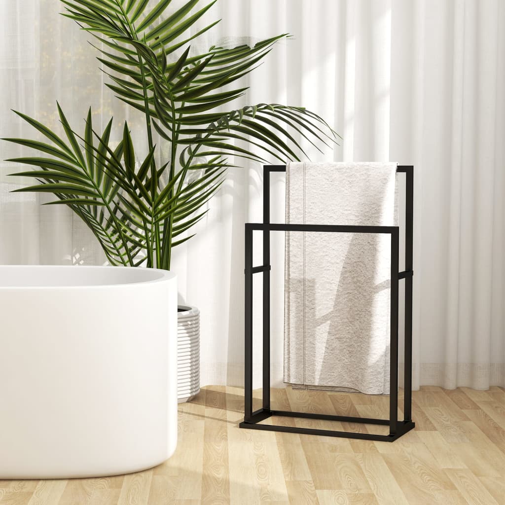 Porte-serviettes sur pied  48x24x78,5 cm Fer - Imagem 1