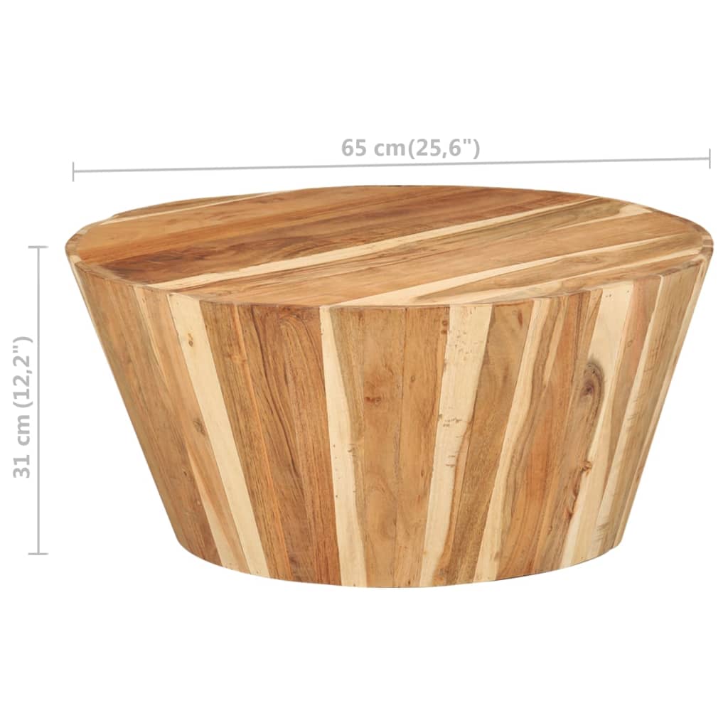 Table basse Ø65x31 cm Bois d'acacia solide - Imagem 7