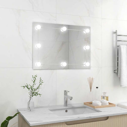 Miroir mural sans cadre avec lampes LED Rectangulaire Verre - Imagem 1