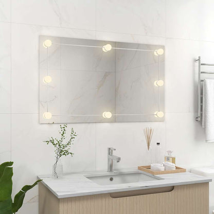 Miroir mural sans cadre avec lampes LED Rectangulaire Verre - Imagem 3