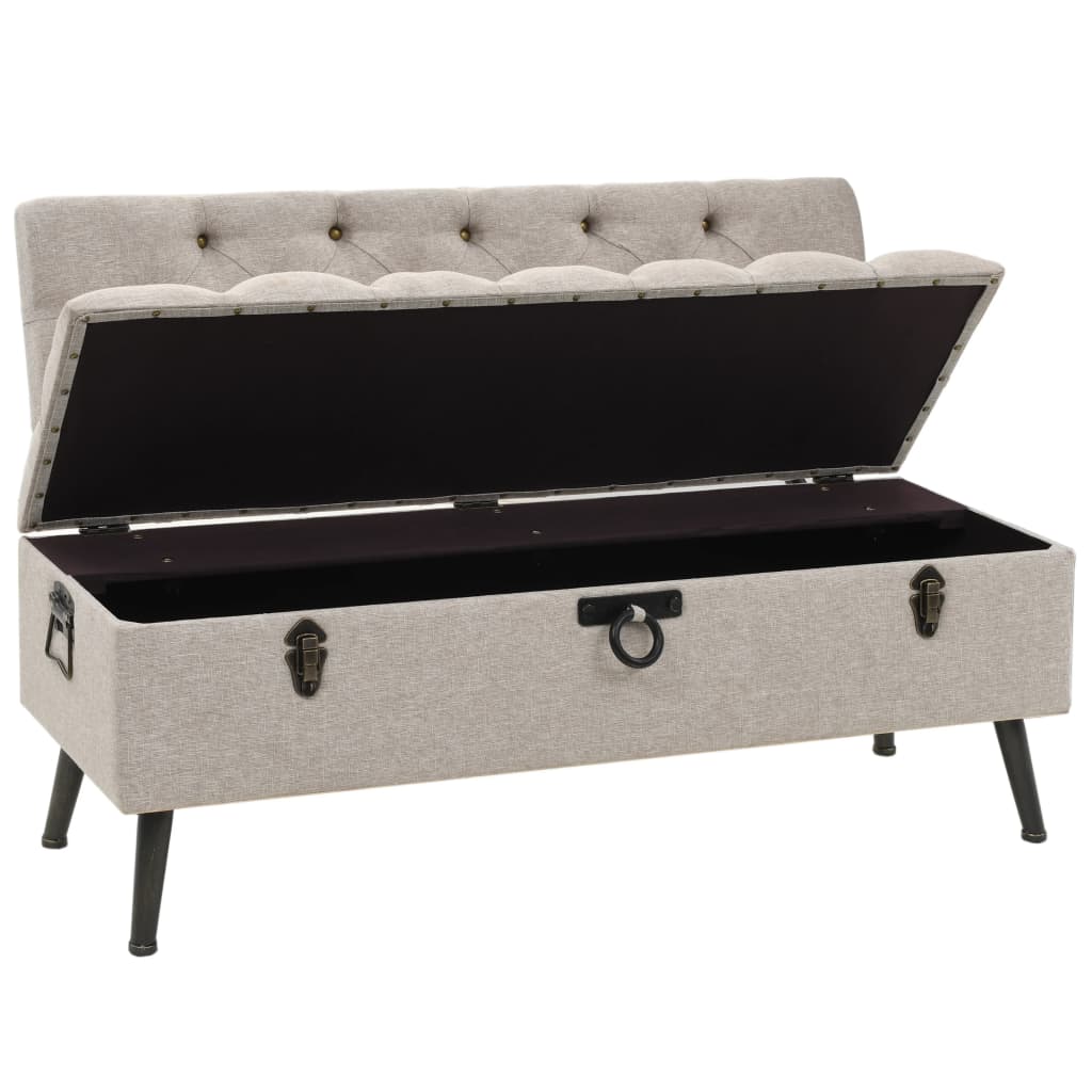 Banc de rangement avec dossier 110 cm  Tissu - Imagem 2