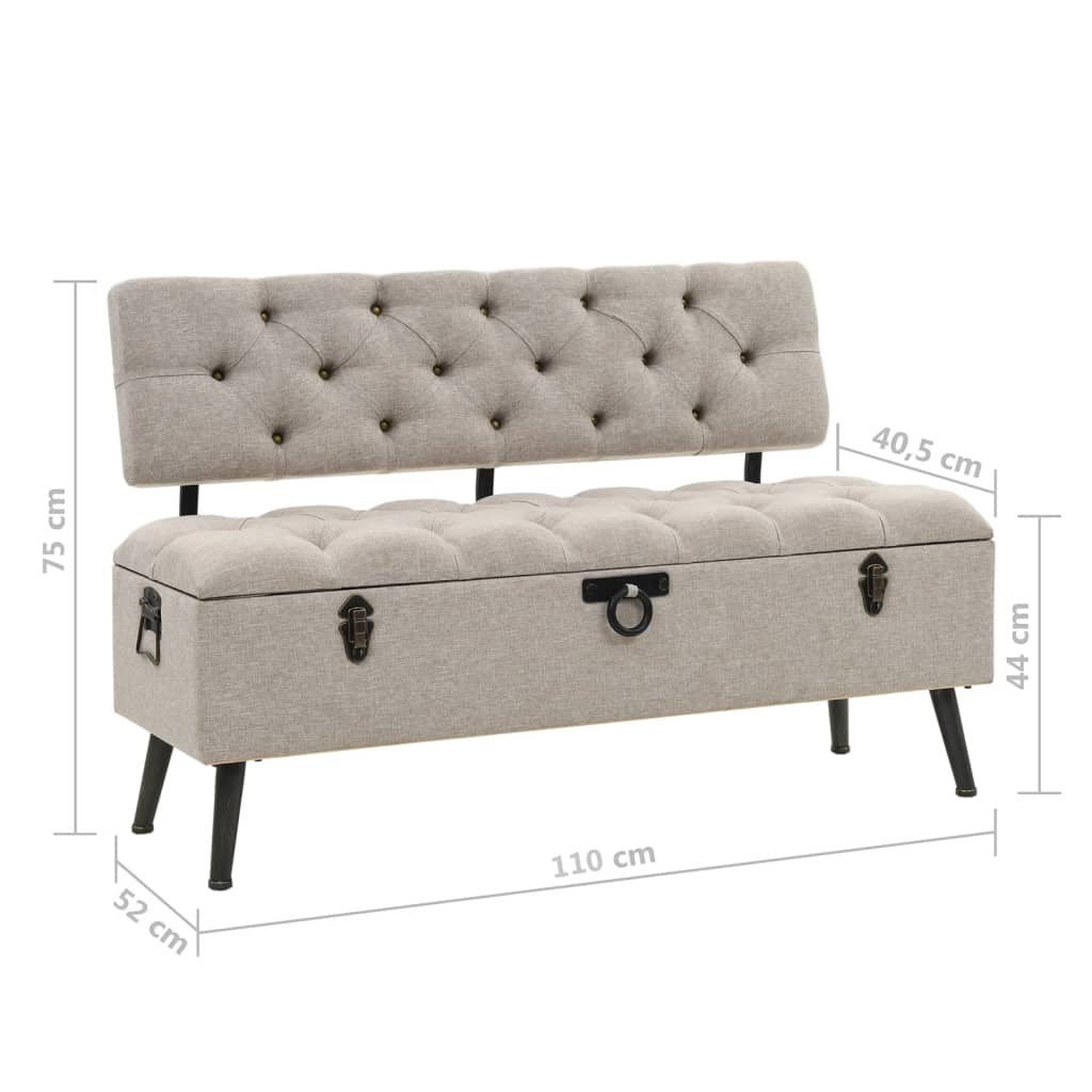 Banc de rangement avec dossier 110 cm  Tissu - Imagem 11