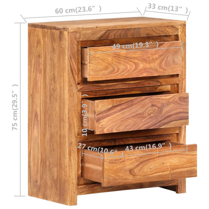 Armoire à tiroirs 60x33x75 cm Bois d'acacia massif - Imagem 7