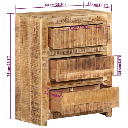 Armoire à tiroirs 60x33x75 cm Bois massif de manguier - Imagem 7