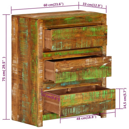 Armoire à tiroirs  60x33x75 cm Bois de récupération - Imagem 7