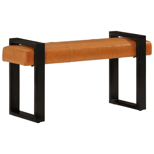 Banc Noir et marron  Cuir de chèvre véritable - Imagem 1