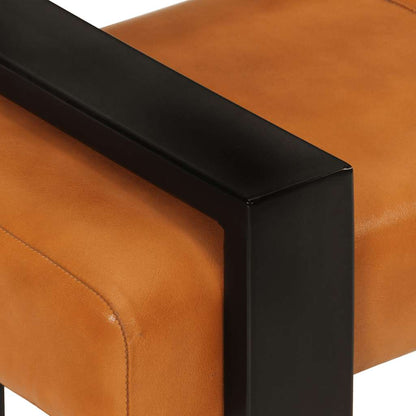 Banc Noir et marron  Cuir de chèvre véritable - Imagem 4