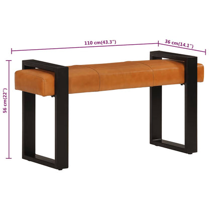 Banc Noir et marron  Cuir de chèvre véritable - Imagem 6